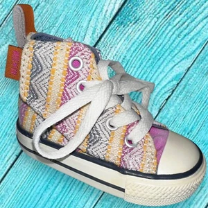 Converse All Star Infant Toddler Size 3 Sneakers Brick Pink White Colorful Fun - Picture 1 of 13