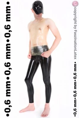 Latex Leggings mit Zipper in 0,6 mm - SCHWARZ - für SIE & IHN - Größe wählbar - Bild 1 von 2