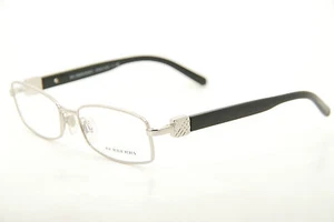 New Authentic Burberry 1145 1005 Silver/Black 51mm Frames Eyeglasses RX Italy - Picture 1 of 12