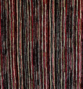 Red Brown Striped Cotton Rayon Chenille Tapestry Upholstery Fabric 3/4ydx 52”w - Picture 1 of 5