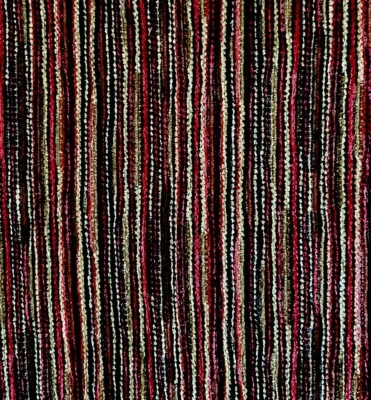 Red Brown Striped Cotton Rayon Chenille Tapestry Upholstery Fabric 3/4ydx 52”w - Image 1 of 4