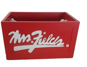 Mrs. Fields Red Wooden Cookie Storage Crate Box with Rope Handles - Picture 1 of 9