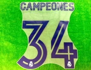 OFFICIAL CAMPEONES #34 REAL MADRID CF HOME 2019-20 PRINT - Picture 1 of 6
