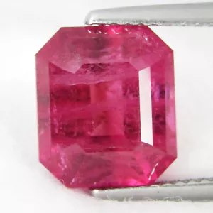 Collezione tormalina colore rosa 6,29 cts naturale bello colore rosa pietra preziosa taglio smeraldo - Foto 1 di 6