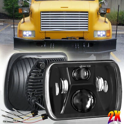 For International Harvester 4700 4900 8100 9900 7x6" LED Headlights Hi/Lo Beam - Image 1 of 4