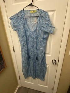 Xandra Blue Beach Dress Small With Tassel - Picture 1 of 4