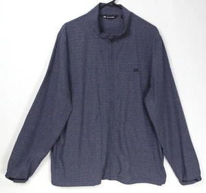 Travis Mathew Jacke durchgehender Reißverschluss Golf geometrisch blau Stehkragen Herren XL ÄRMEL LOGO - Bild 1 von 12