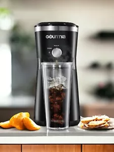 Gourmia Iced Coffee Maker with 25 fl oz. Reusable Tumbler- Black - Picture 1 of 2