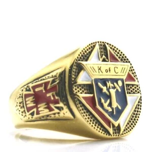 Unisex 316L Stainless Steel Knights Of Columbus Cross Ring Catholic Christianity - Picture 1 of 12