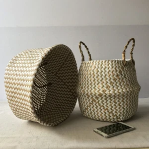 Bamboo Basket Handmade Foldable - Picture 1 of 4