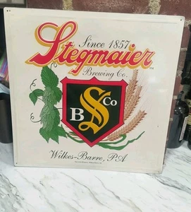 Stegmaier Bier Blech Tacker Schild Wilkes Barre PA Metall Bar Brauerei Werbung - Bild 1 von 2