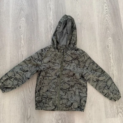 Carters Boys Dinosaur Lightweight Windbreaker Jacket Full Zip Hood Winter Sz 6  - Image 1 of 4