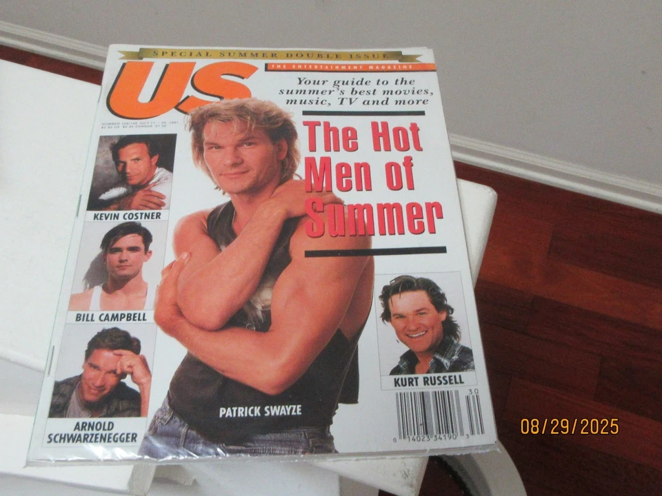 US Magazine , July 11-25, 1991 , Patrick Swayze , Special Summer Double Issue - Image 1 of 1