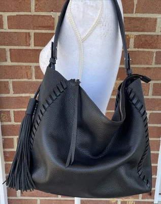 All Saints Kepi North South Leather Shoulder Bag Tote Hobo Sz M Office City Boho - Image 1 of 4
