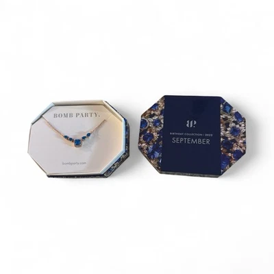 BOMB PARTY COLECCIÓN SEPT *TOQUE DE PERFECCIÓN* collar zafiro oro rosa Foto 1 de 4