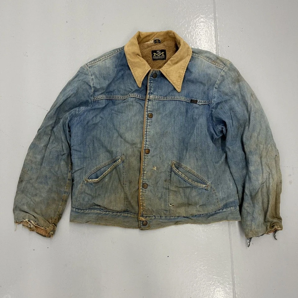 Chaqueta vaquera vintage años 70 Maverick azul occidental envejecida años 70 verdadera vintage Foto 1 de 4