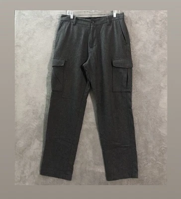 Pantalones Nautica Clipper Calce Relajado Para Hombre 34x34 Gris Mezcla Lana Bolsillo Carga Foto 1 de 4