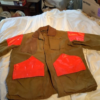 [RARO] CHAQUETA ABRIGO DE CAZA PATO LONA MARRÓN NARANJA BULLSEYE BILL DE COLECCIÓN GRANDE  Foto 1 de 4