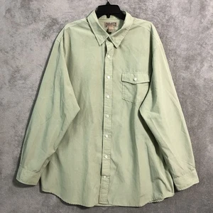 Duluth Trading Co Mens Button Down Shirt 2XLT Tall Light Green Long Sleeve - Picture 1 of 11