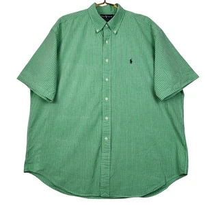 Vintage Ralph Lauren Blake Herren XL grün kariert Preppy Kurzarm Hemd mit Knöpfen - Bild 1 von 7
