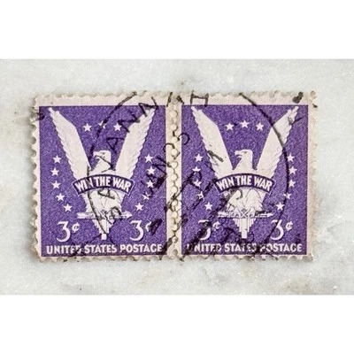 1942 Win The War 3 Cent US Postage Stamps (A) - Image 1 of 2