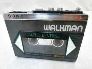 Sony Walkman WM-55 Auto Reverse Cassette Player Black Japan For Parts/Repair - Picture 1 of 21