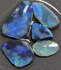 Lightning Ridge Opal Rub Parcel Blue Purple Green Lapidary 5.65 Carat Rough - Photo 1/19