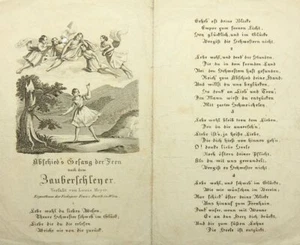 Abschied's Gesang der Feen, Kupferstich Romantik Mode Unbekannt (19.Jhd) - Bild 1 von 5