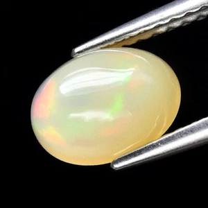 ★ RARE ! OPALE BLANCHE JAUNE MULTICOLORE D'ETHIOPIE : 8 mm x 6 mm ★ P480.135t - Imagen 1 de 1