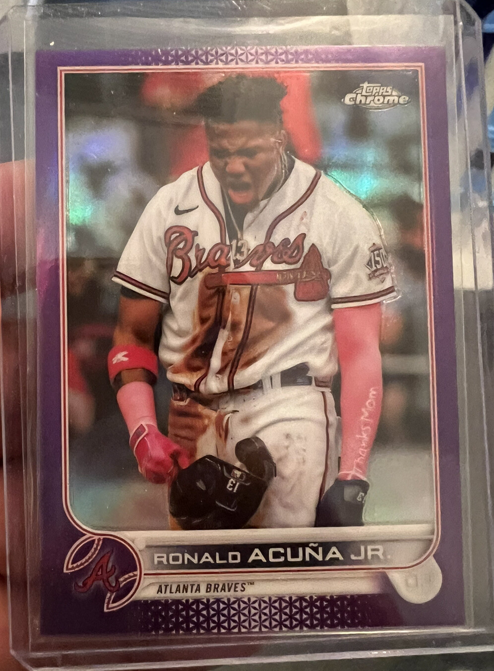 2022 Topps Chrome RONALD ACUNA JR Purple Refractor /250 #165 Atlanta Braves SP