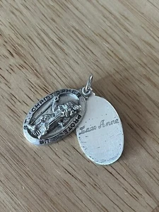Vintage Creed Sterling Silver Catholic St Christopher Sliding Medal Pendant - Picture 1 of 6