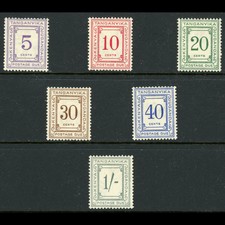 KENYA UGANDA TANGANYIKA 1935-60 Postage Due Set. SG D7-D12. MLH. (CA575)