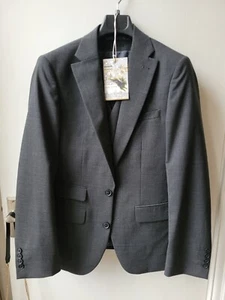 Harry Brown Grey Suit 38R 3 Piece Trousers Waistcoat Jacket Slim Fit - Picture 1 of 13
