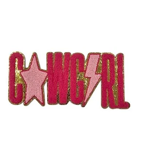 Parche de chenilla y brillo Cow Girl 9,6" x 4,5" - Imagen 1 de 2