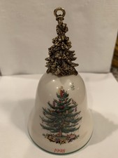 Spode Christmas Tree Porcelain Annual Bell Ornament 1998, No Box