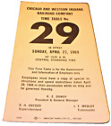 APRIL 1969 C&WI  CHICAGO AND WESTERN INDIANA RAILROAD EMPLOYEE TIMETABLE #29