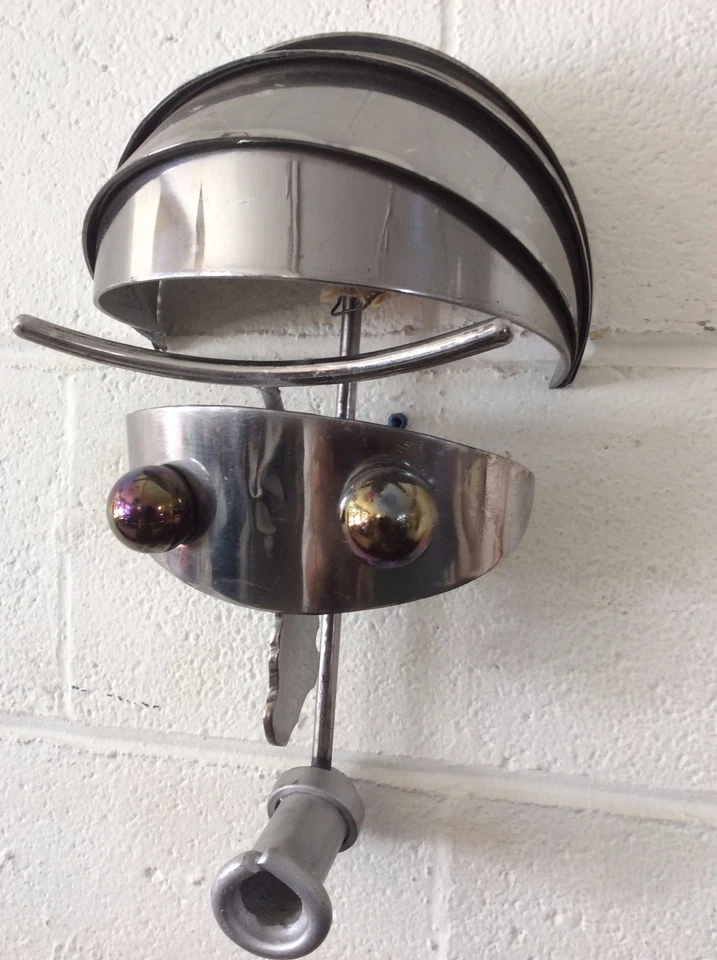 C. 60s Industrial Vintage Modern Primitive Art Iron and Steel Atomic Robot Hangi - Image 1 of 4