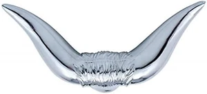 Hood Ornament Bull Horns Chrome Freightliner Kenworth Peterbilt Mack - Picture 1 of 5