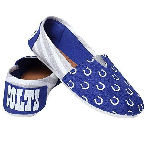 NFL Indianapolis Colts Women's Canvas Stripe Shoes, Medium (7-8), Blue Cover