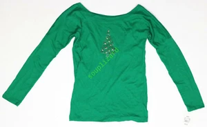 Neu Weihnachtsbaum Langarm FRZ grün L/S Shirt Oberteil Damen neu mit Etikett Größe XS  - Bild 1 von 3