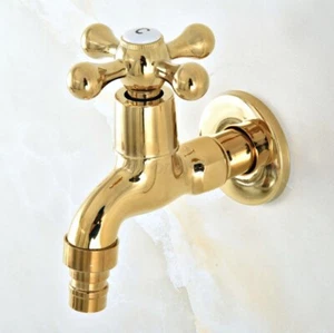 Gold Color Brass Single Handle Washing Machine Faucet Sink Basin Water Tap aav14 - Picture 1 of 5