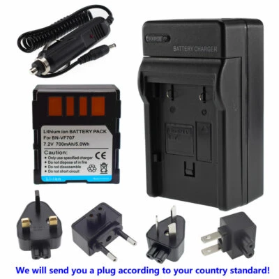 Batería + Cargador para Videocámara JVC BN-VF707U Everio GZ-MG21U GZ-MG37U GZ-MG505 Foto 1 de 4