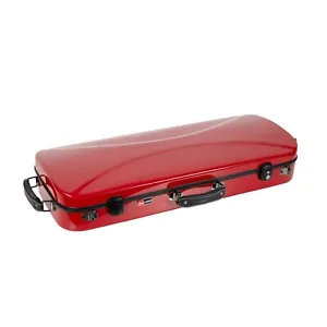 Crossrock Fiberglass Double Violin Case - Two 4/4 Violin, Backpack, Red Case - Picture 1 of 7