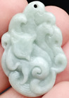 Certified Burma 100% Natural Type A Jade Jadeite Carved Nine-Tailed Fox Pendant