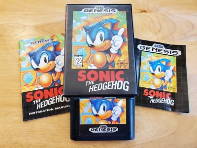 Sega Genesis (ESRB) Sonic The Hedgehog - Complete Box KA USA Retail CIB & POSTER - Image 1 of 4