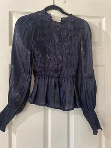Neu mit Etikett Glam Midnight Damenoberteil blau Schößchen Größe Medium - Bild 1 von 4