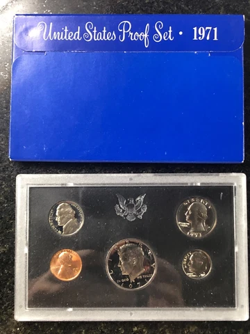 1971 S US Mint Proof Set in the Original Government Box Cover
