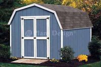 8' x 10' Deluxe Shed Plans, Modern Roof Style #D0810M 