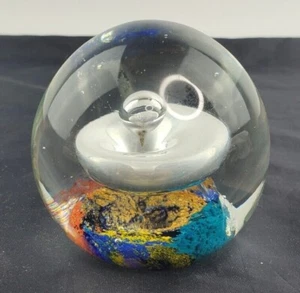 Vintage Paperweight Handblown Art Glass Controlled Bubble 3" - Picture 1 of 12