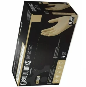 Gloveworks strapazierfähig 8 Mil Indistrial Elfenbein Latex Handschuhe pulverfrei - S/M/L/XL - Bild 1 von 3